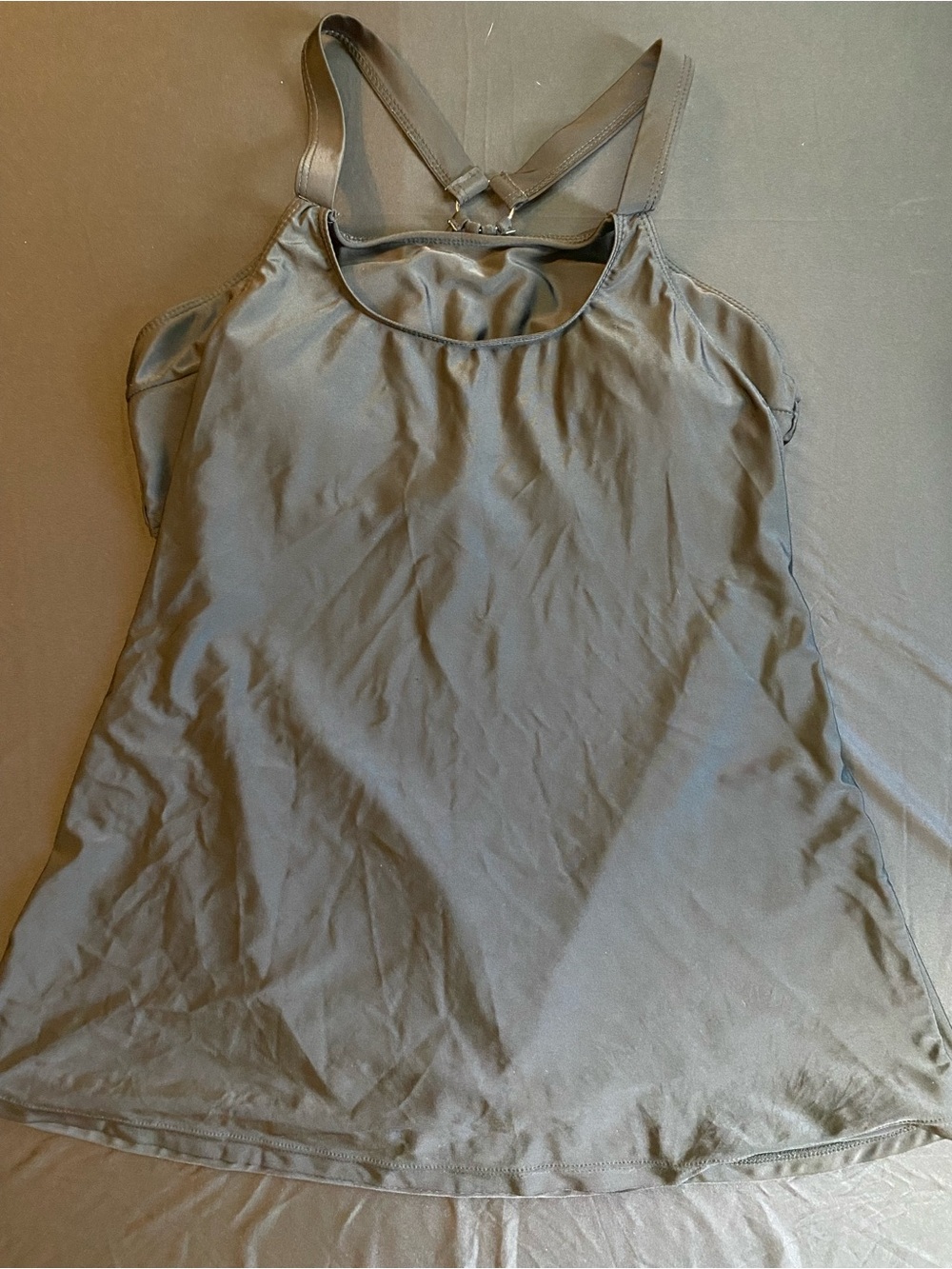 Black Swimwear Tank Top with Strappy Back